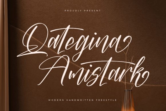 Qategina Amistark: A Script Font for Elegant Editorial Design