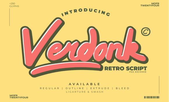 Verdonk Font: Bold Retro Script for Web Design